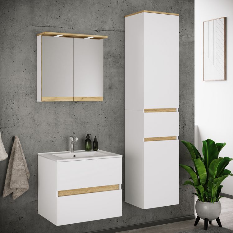 Produktbild: 4 tlg. Badm&ouml;bel-Set mit Waschbecken Cosila-I 61 cm