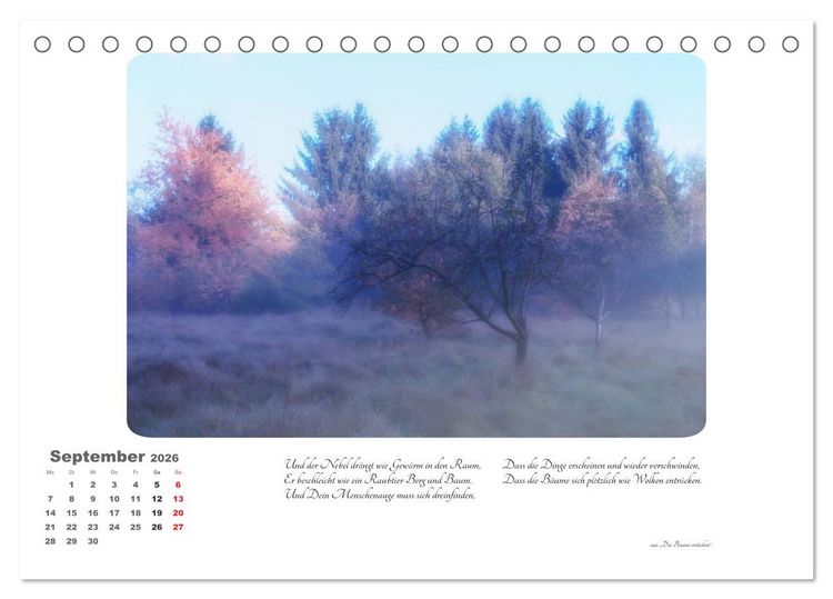Produktbild: Max Dauthendey - Mit dem Wald durchs Jahr (Tischkalender 2026 DIN A5 quer), CALVENDO Monatskalender