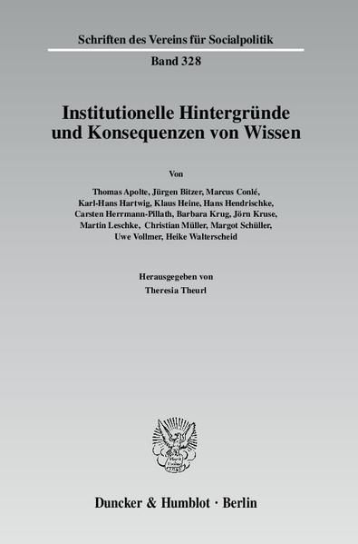 Produktbild: Institutionelle Hintergr&uuml;nde und Konsequenzen von Wissen.