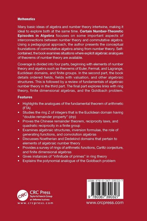 Produktbild: Certain Number-Theoretic Episodes In Algebra