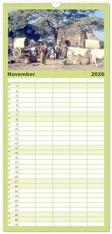 Produktbild: Familienplaner 2026 - Myanmar Land der Tempel und Pagoden mit 5 Spalten (Wandkalender, 21 x 45 cm) CALVENDO