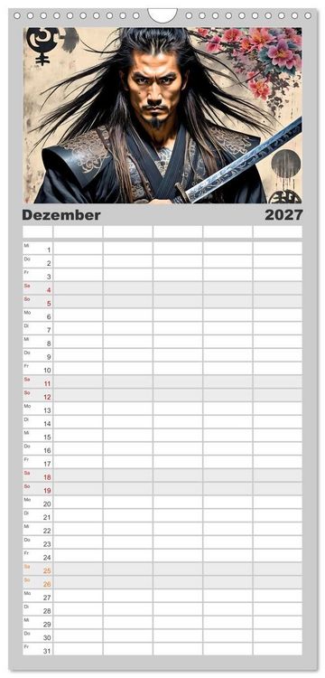 Produktbild: Familienplaner 2027 - Samurai - Asian Spirit mit 5 Spalten (Wandkalender, 21 x 45 cm) CALVENDO