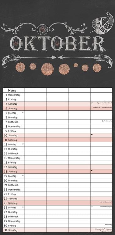 Produktbild: Tafel Timer Familienplaner 2026 - Familienkalender 22x45 cm - 4 Spalten - Kalender mit Ferienterminen und vielen Zusatzinformationen - Wandkalender