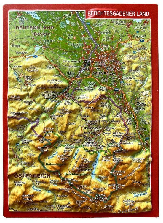 Produktbild: Reliefpostkarte Berchtesgadener Land