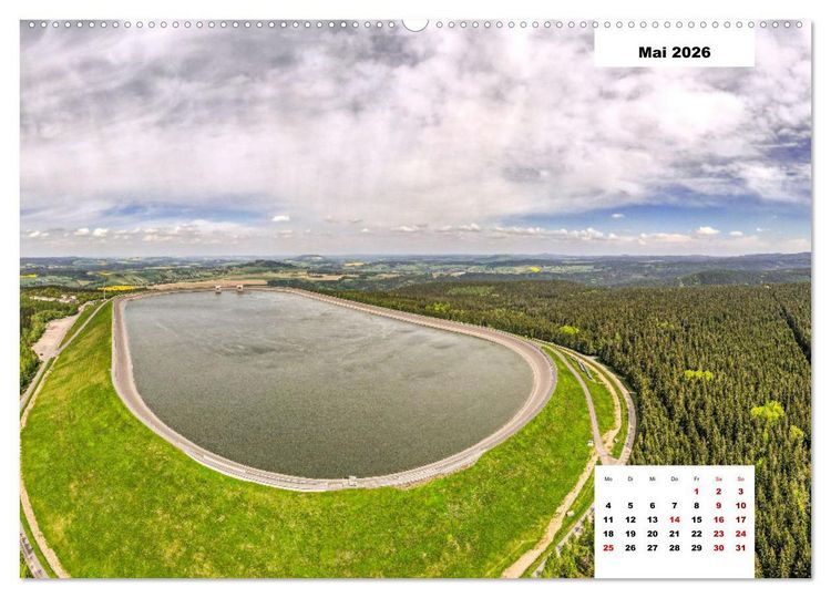 Produktbild: Unser Erzgebirge von oben (hochwertiger Premium Wandkalender 2026 DIN A2 quer), Kunstdruck in Hochglanz