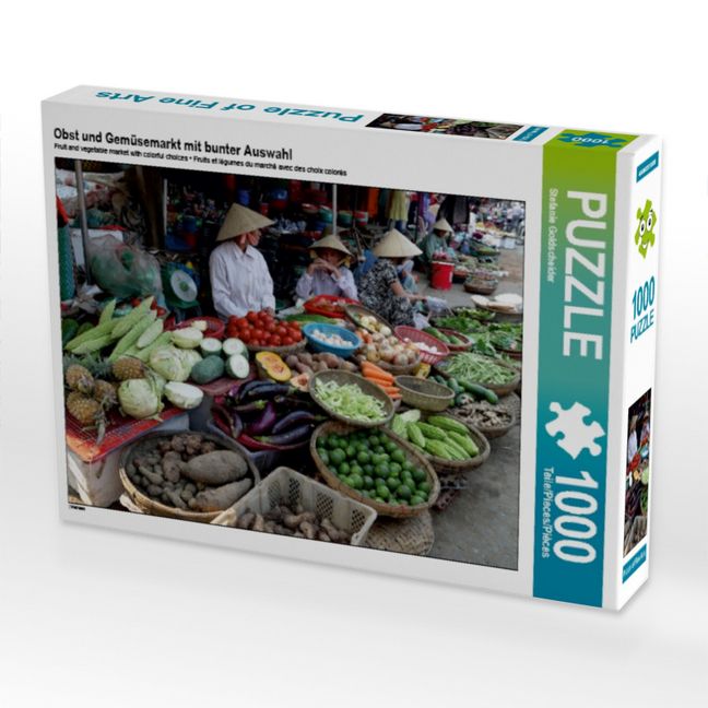 Produktbild: CALVENDO Puzzle Obst und Gem&uuml;semarkt mit bunter Auswahl | 1000 Teile Lege-Gr&ouml;&szlig;e 64x48cm Foto-Puzzle f&uuml;r gl&uuml;ckliche Stunden