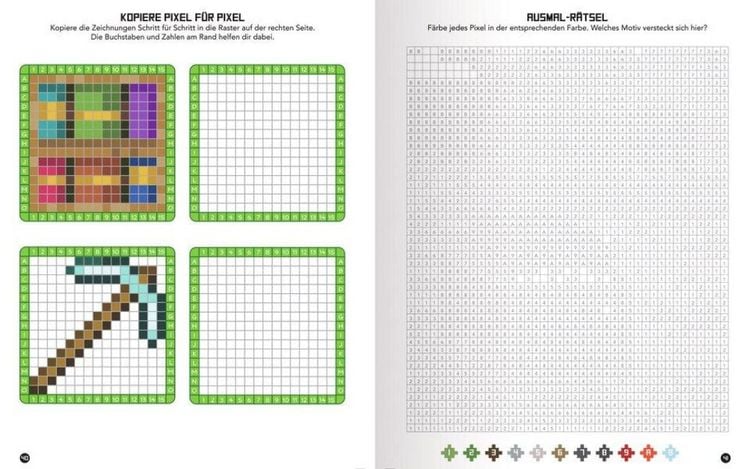 Produktbild: Pixel-Malbuch f&uuml;r Minecrafter &ndash; Crafting Spezial - 70 Pixel-Ausmalbilder aus der Minecraft-Welt