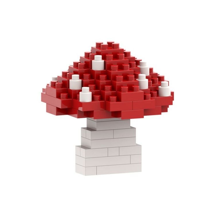 Produktbild: BRIXIES 220033 - Postkarte Gl&uuml;ckspilz, 3D Konstruktionsbausatz aus Ministeinen, 79 Teile