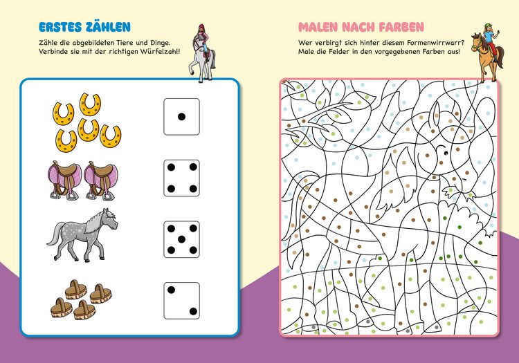 Produktbild: Malen und R&auml;tseln f&uuml;r Kindergartenkinder. Pferde