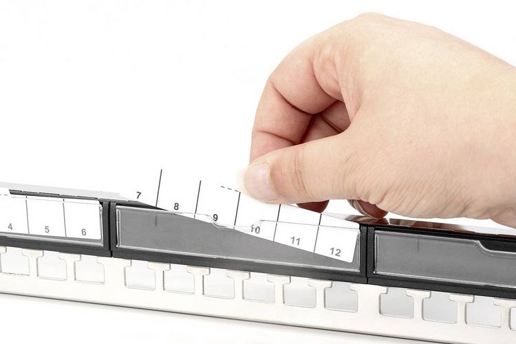 Produktbild: Digitus DN-91411-G 24 Port Patch-Panel 483 mm (19") 1 HE Stahl, Verzinkt, Schwarz, Schwarz (RAL 9005), Metall Unbest&uuml;ckt