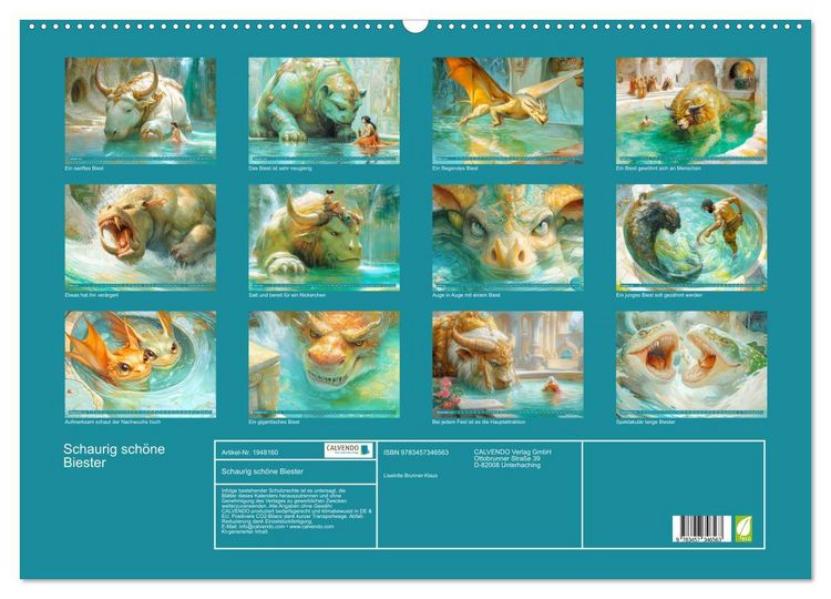 Produktbild: Schaurig sch&ouml;ne Biester (Wandkalender 2026 DIN A2 quer), CALVENDO Monatskalender