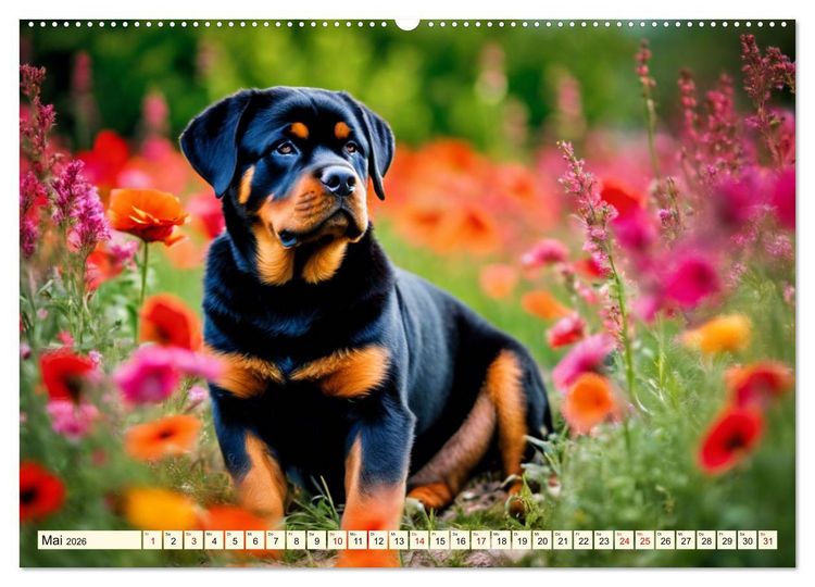 Produktbild: Rottweiler - die Besch&uuml;tzer (Wandkalender 2026 DIN A2 quer), CALVENDO Monatskalender