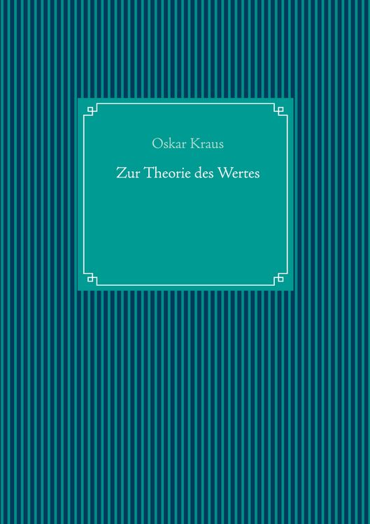 Produktbild: Zur Theorie des Wertes