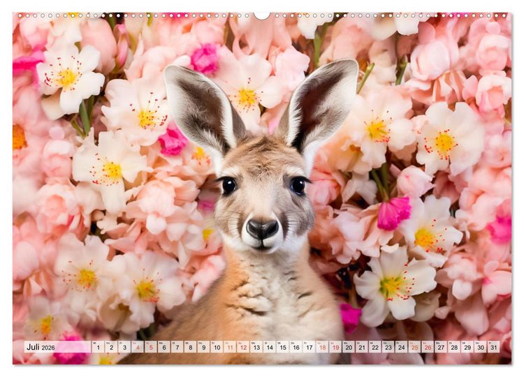 Produktbild: Animal Art - Tiere und Blumen (Wandkalender 2026 DIN A2 quer), CALVENDO Monatskalender
