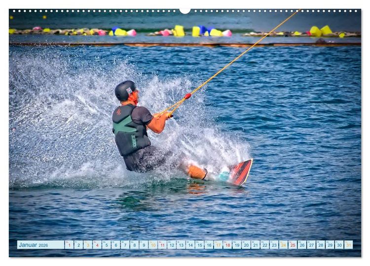 Produktbild: Wakeboarden (hochwertiger Premium Wandkalender 2026 DIN A2 quer), Kunstdruck in Hochglanz