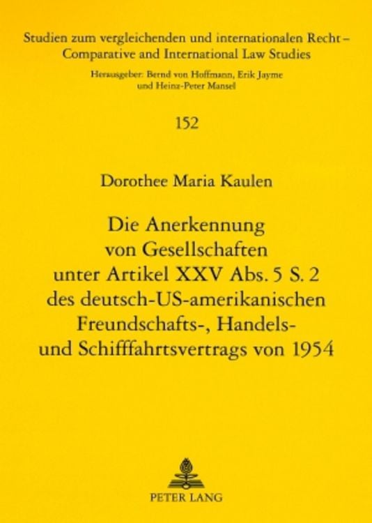 Produktbild: Kaulen, D: Anerkennung von Gesellschaften unter Artikel XXV