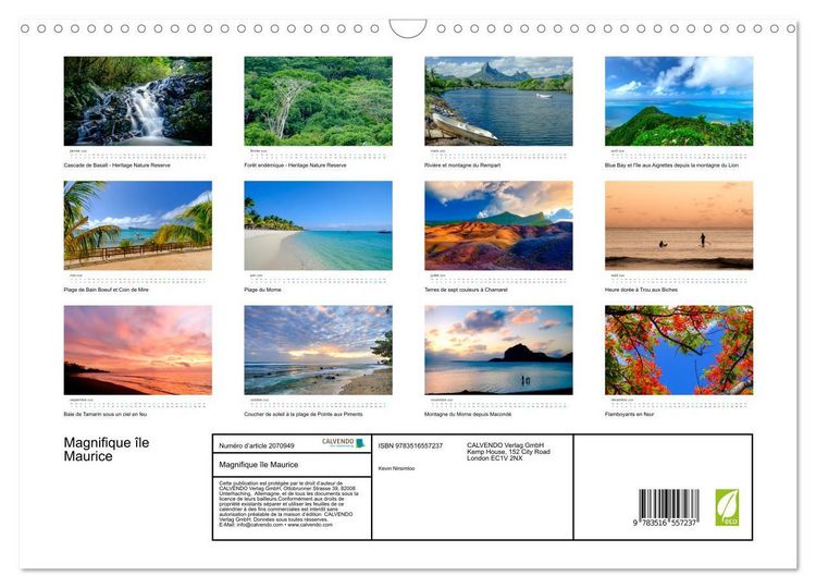 Produktbild: Magnifique &icirc;le Maurice (Calendrier mural 2026 DIN A3 vertical), CALVENDO calendrier mensuel