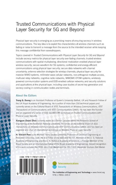 Produktbild: Trusted Communications with Physical Layer Security for 5g and Beyond