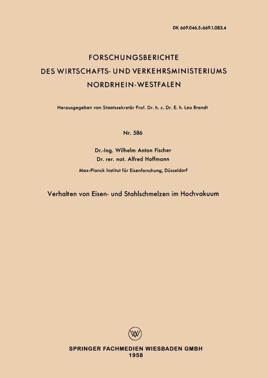 Produktbild: Verhalten von Eisen- und Stahlschmelzen im Hochvakuum