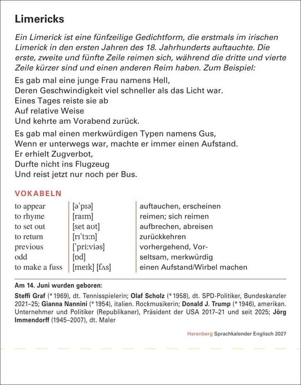 Produktbild: Englisch Sprachkalender 2027 - Englisch lernen leicht gemacht - Tagesabrei&szlig;kalender