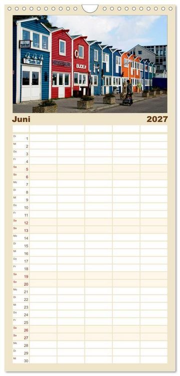 Produktbild: Familienplaner 2027 - Helgoland und die D&uuml;ne mit 5 Spalten (Wandkalender, 21 x 45 cm) CALVENDO
