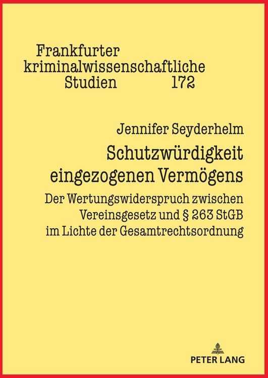 Produktbild: Schutzw&uuml;rdigkeit eingezogenen Verm&ouml;gens