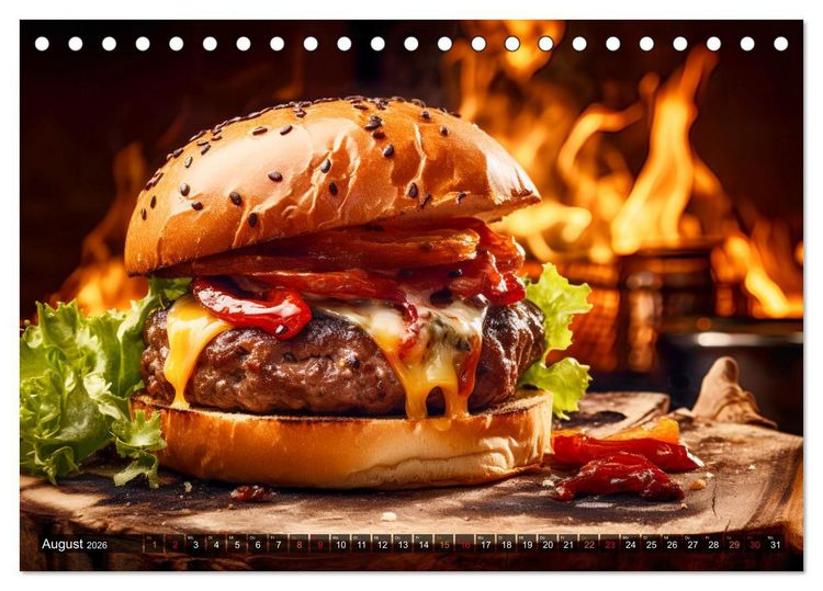 Produktbild: BBQ Feuerzauber - Grillkalender (Tischkalender 2026 DIN A5 quer), CALVENDO Monatskalender
