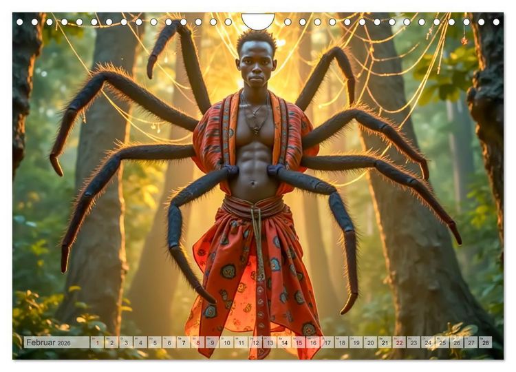 Produktbild: Afrikanische Mythologie - G&ouml;tter, Helden und Monster (Wandkalender 2026 DIN A4 quer), CALVENDO Monatskalender