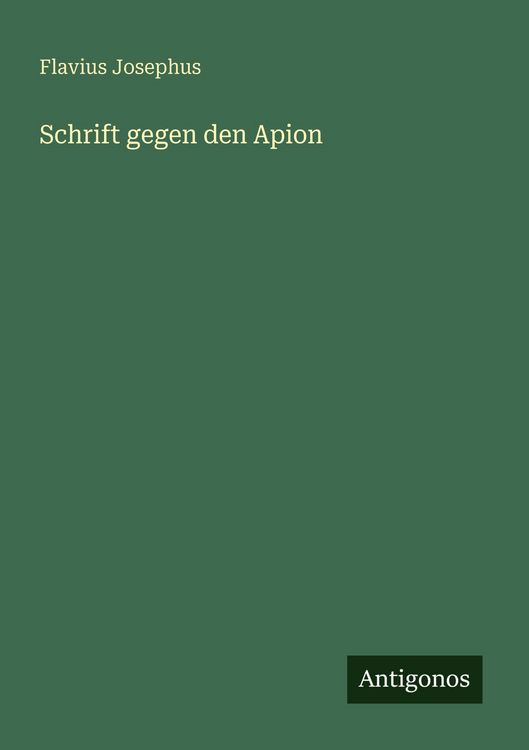 Produktbild: Schrift gegen den Apion