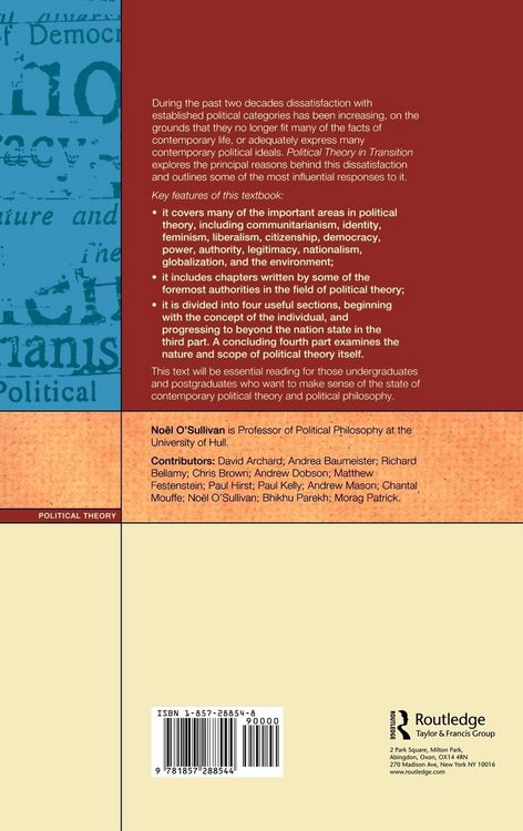 Produktbild: Political Theory In Transition