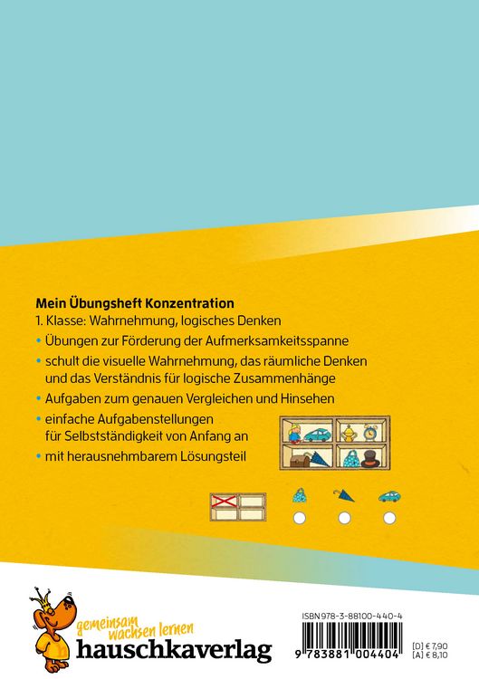 Produktbild: Mein &Uuml;bungsheft Konzentration &ndash; 1. Klasse: Wahrnehmung, logisches Denken