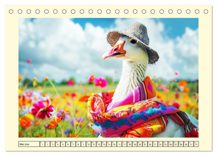 Produktbild: Elegante Modenschau auf dem Land. Bauernhoftiere als Fashion-Ikonen (Tischkalender 2026 DIN A5 quer), CALVENDO Monatskalender
