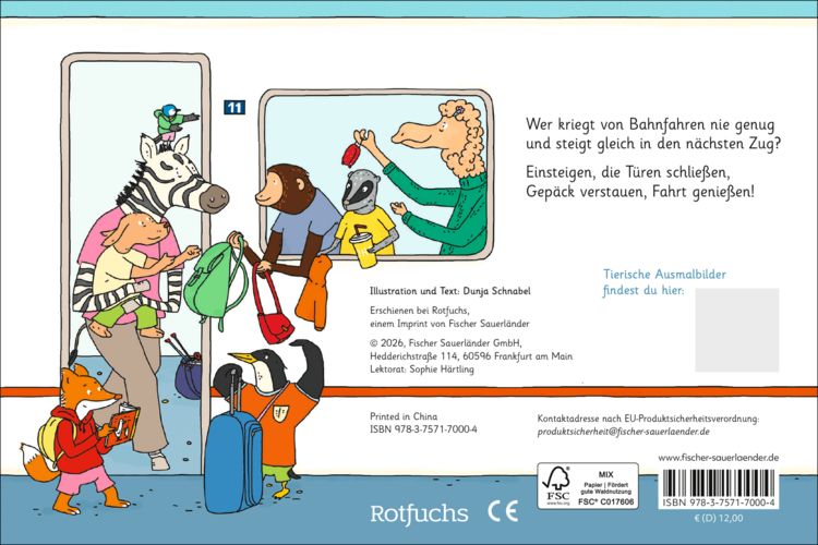 Produktbild: Zebra, Hund und Meise gehen auf die Reise. Eisenbahn-Leporello