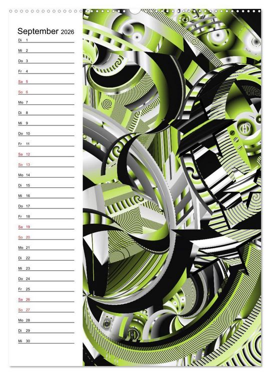 Produktbild: Geometrische Raumeindr&uuml;cke Planer (Wandkalender 2026 DIN A2 hoch), CALVENDO Monatskalender