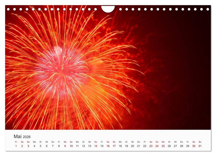 Produktbild: Feuerwerke - Kunstwerke am Himmel (Wandkalender 2026 DIN A4 quer), CALVENDO Monatskalender