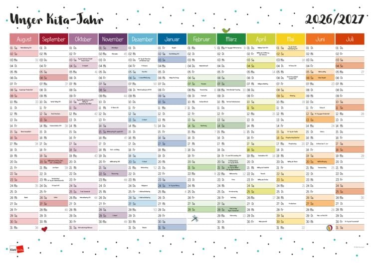 Produktbild: Wandkalender: Unser Kita-Jahr 2026/27