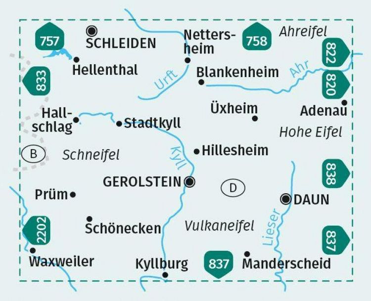 Produktbild: KOMPASS Wanderkarte 836 Schneifel, Ahreifel, Schleiden, Pr&uuml;m, Daun, Eifelsteig 1:50.000