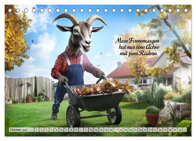 Produktbild: Den Bock zum G&auml;rtner gemacht (Tischkalender 2026 DIN A5 quer), CALVENDO Monatskalender