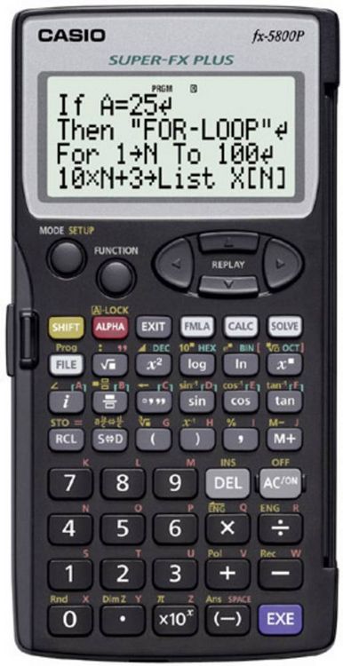 Produktbild: Casio fx-5800P Schulrechner Schwarz Display (Stellen): 16 batteriebetrieben (B x H x T) 73 x 10 x 141.5 mm
