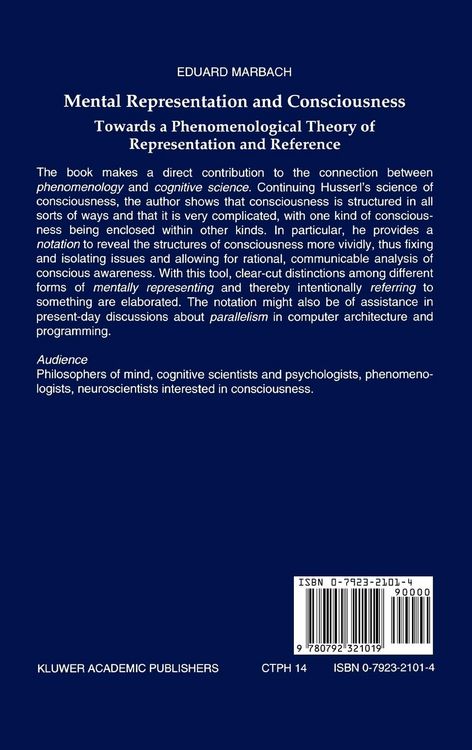 Produktbild: Mental Representation and Consciousness