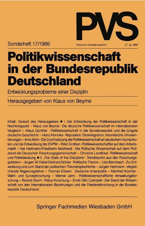Produktbild: Politikwissenschaft in der Bundesrepublik Deutschland