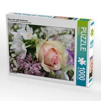 Produktbild: CALVENDO Puzzle Rose und wei&szlig;e Narzissen 1000 Teile Lege-Gr&ouml;&szlig;e 48 x 64 cm Foto-Puzzle Bild von Gisela Kruse