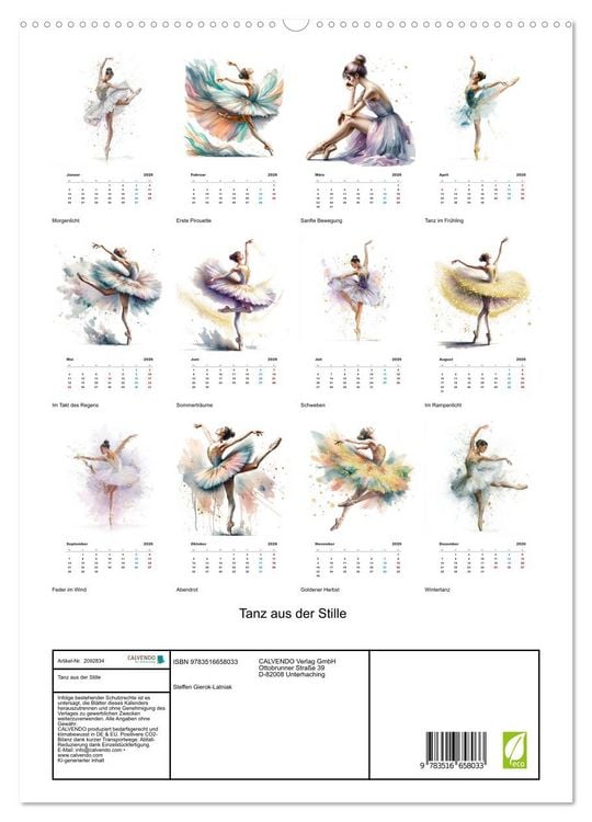Produktbild: Tanz aus der Stille (hochwertiger Premium Wandkalender 2026 DIN A2 hoch), Kunstdruck in Hochglanz