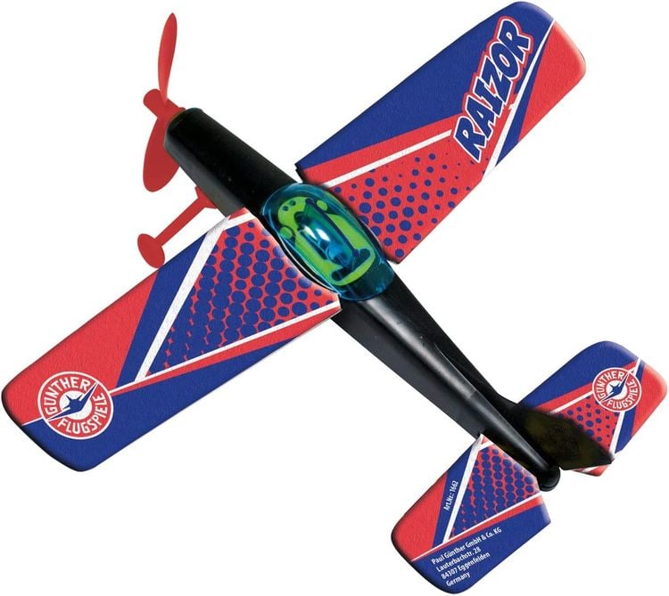 Produktbild: Paul G&uuml;nther 1662 - Flugpropeller Raizor mit Gummimotor und Freilaufpropeller, Powergummi-Modell, 25x22cm