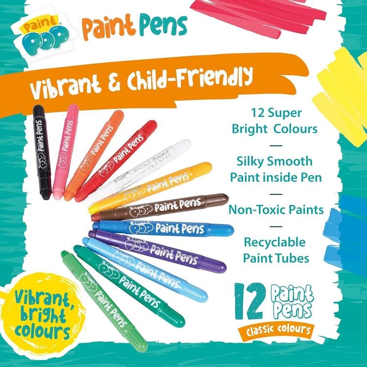 Produktbild: Paint Pop: Paint Pens 12-Pack (klassische Farben)