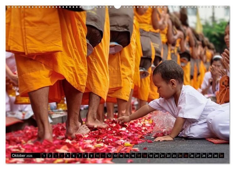 Produktbild: Buddhistische M&ouml;nche - das Leben f&uuml;r Buddha (hochwertiger Premium Wandkalender 2026 DIN A2 quer), Kunstdruck in Hochglanz