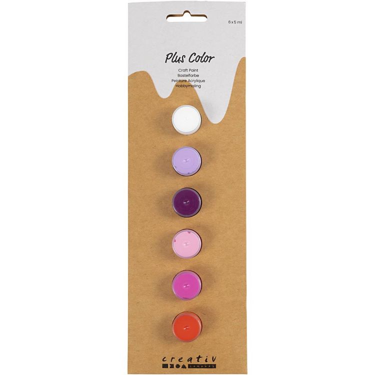 Produktbild: Creativ Company Hobbyfarbe Plus Color, Harmonie in Lila-Pink, 6x5 ml