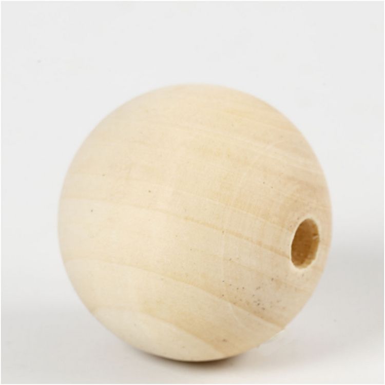 Produktbild: Creativ Company Holzperle, D 40 mm, Lochgr&ouml;&szlig;e 7 mm, 6 Stk