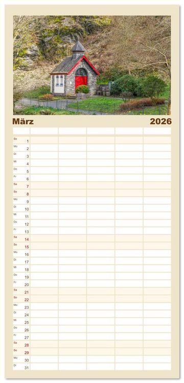 Produktbild: Familienplaner 2026 - Monschau Impressionen mit 5 Spalten (Wandkalender, 21 x 45 cm) CALVENDO