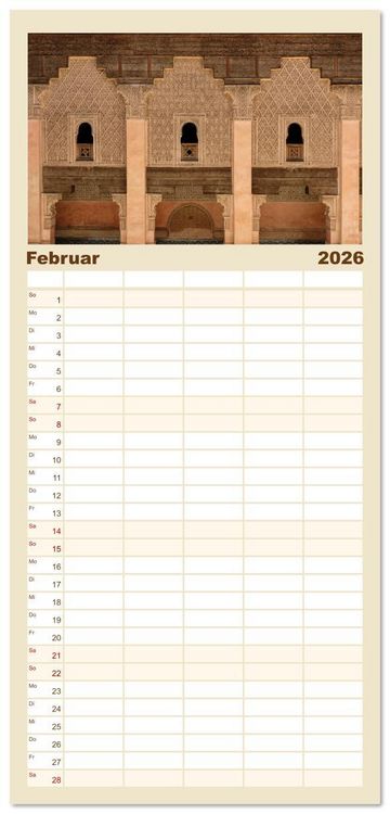Produktbild: Familienplaner 2026 - M&auml;rchenhaftes Marokko mit 5 Spalten (Wandkalender, 21 x 45 cm) CALVENDO